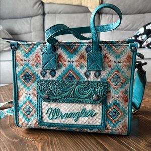 Wrangler Turquoise and Multicolor Shoulder Bag